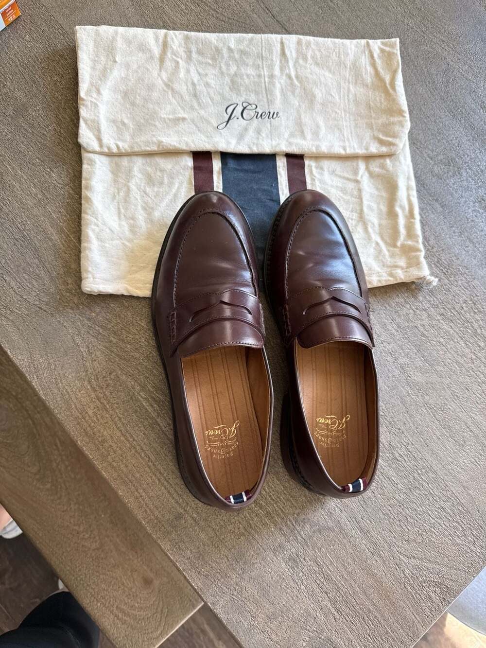 J.Crew Ludlow Penny Loafers in Brown Leather